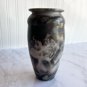 Signed Studio Pottery Vintage 90’s Raku Pottery Vase